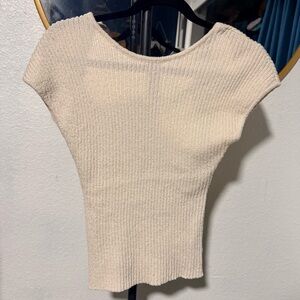 Emory Park Off-White Textured Knit Top